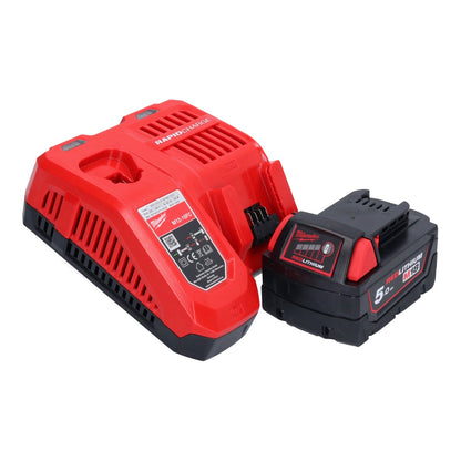 Meuleuse d'angle sur batterie Milwaukee M18 FSAG125X-501X 18 V 125 mm brushless + 1x batterie 5,0 Ah + chargeur + boîtier HD