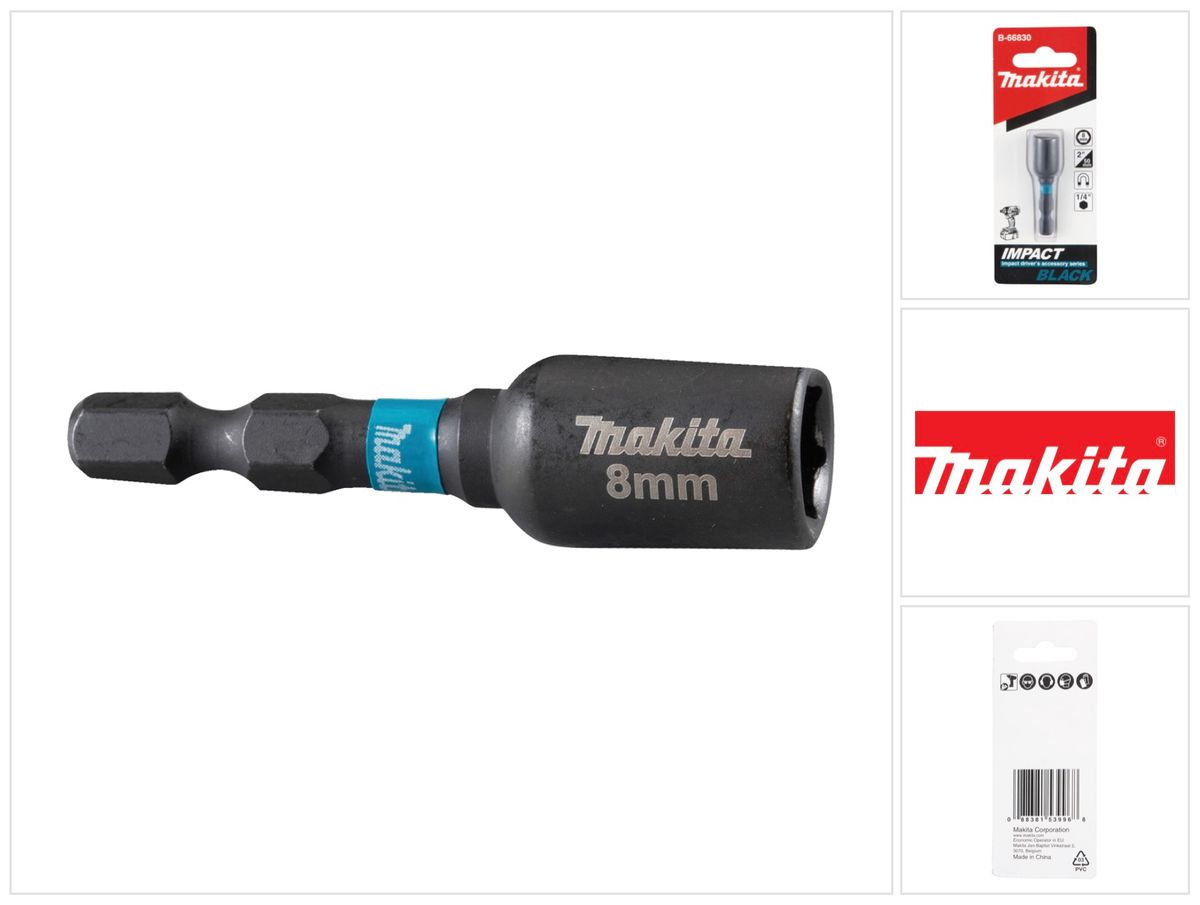 Makita B-66830 Clé à douille SW8 50 mm 1/4" Impact Noir