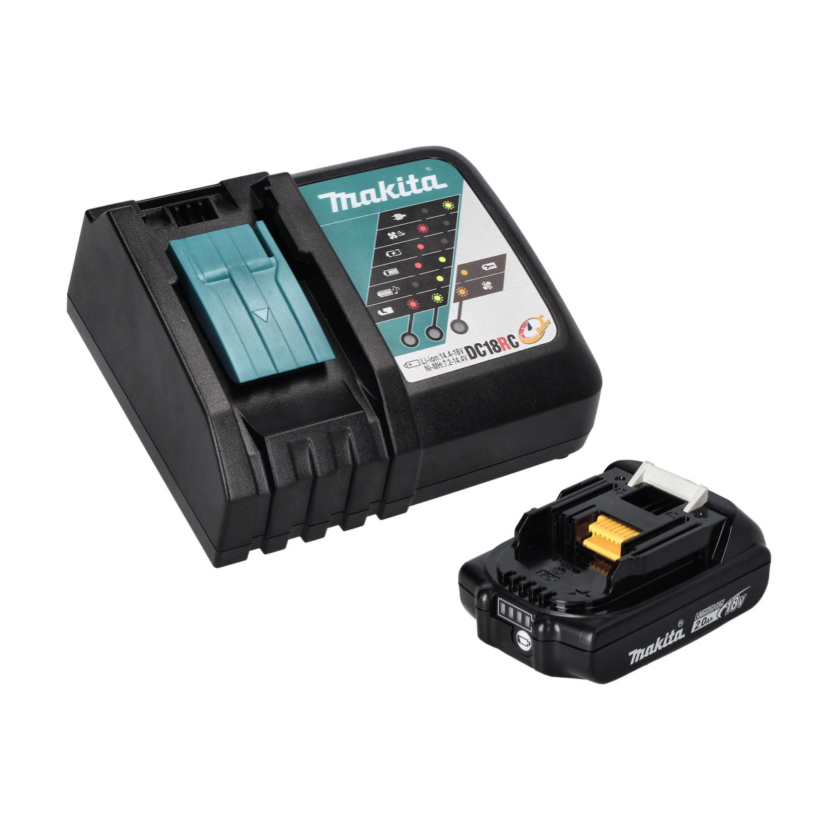 Makita DMR 114 RA1B Akku Radio 12 V - 18 V Bluetooth IP65 + 1x Akku 2,0 Ah + Ladegerät