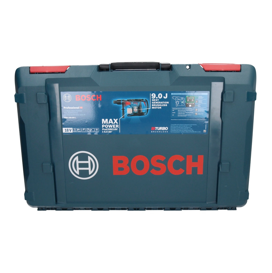 Bosch GBH 18V-40 C Professional Akku Bohrhammer 18 V 9,0 J SDS max BITURBO Brushless + 1x ProCORE Akku 4,0 Ah + XL-BOXX - ohne Ladegerät