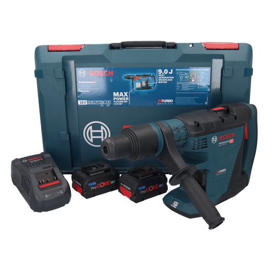 Bosch GBH 18V-40 C Professional Akku Bohrhammer 18 V 9,0 J SDS max ( 0611917103 ) BITURBO Brushless + 2x ProCORE Akku 5,5 Ah + Ladegerät + XL-BOXX