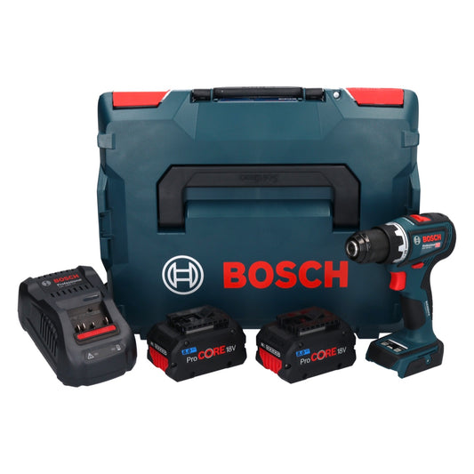 Bosch GSR 18V-90 C Professional Perceuse-visseuse sans fil 18 V 64 Nm sans balais + 2 batteries ProCORE 8,0 Ah + chargeur + L-Boxx