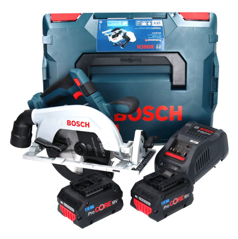 Bosch GKS 18V-57-2 Professional Akku Kreissäge 18 V 165 mm ( 06016C1202 ) Brushless + 2x ProCORE Akku 5,5 Ah + Ladegerät + L-Boxx - Toolbrothers