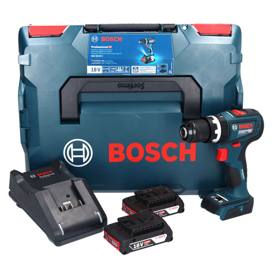 Bosch GSB 18V-90 C Professional Akku Schlagbohrschrauber 18 V 64 Nm Brushless + 2x Akku 2,0 Ah + Ladegerät + L-Boxx - Toolbrothers