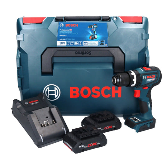 Bosch GSB 18V-90 C Professional Akku Schlagbohrschrauber 18 V 64 Nm Brushless + 2x ProCORE Akku 4,0 Ah + Ladegerät + L-Boxx - Toolbrothers