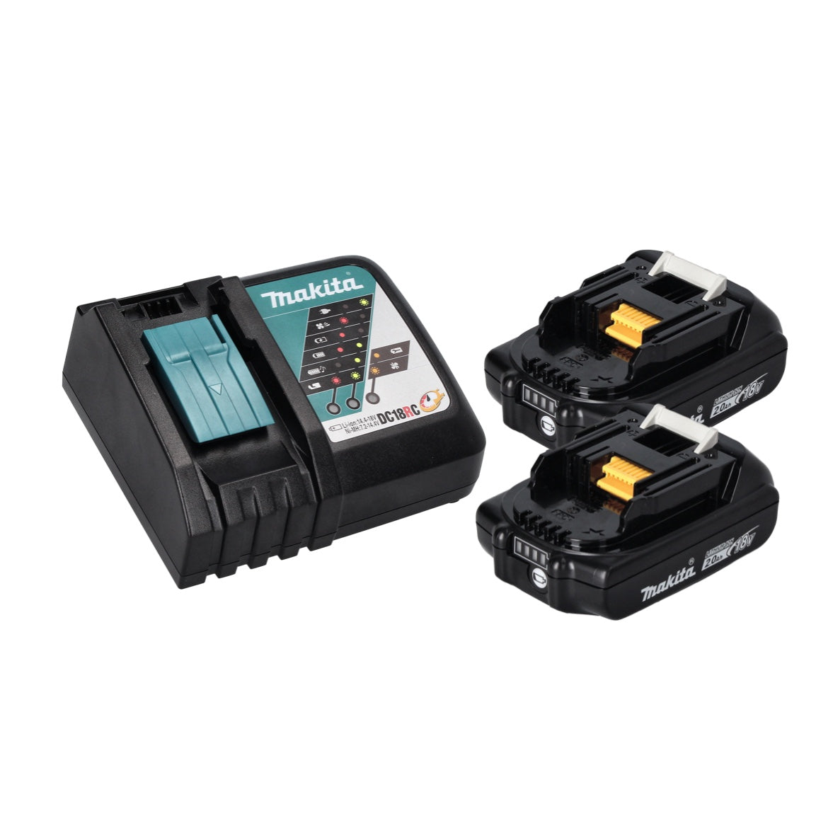 Makita DMR 115 RAB Akku Baustellenradio 12 V - 18 V Bluetooth DAB+ IP65 Schwarz + 2x Akku 2,0 Ah + Ladegerät