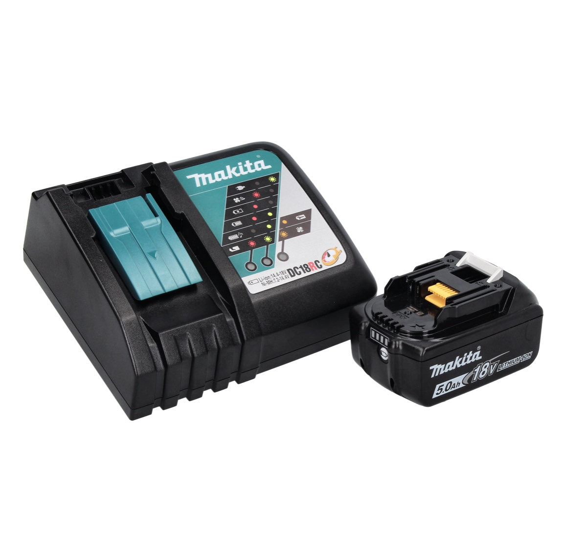 Makita DMR 115 RT1B Akku Baustellenradio 12 V - 18 V Bluetooth DAB+ IP65 Schwarz + 1x Akku 5,0 Ah + Ladegerät - Toolbrothers