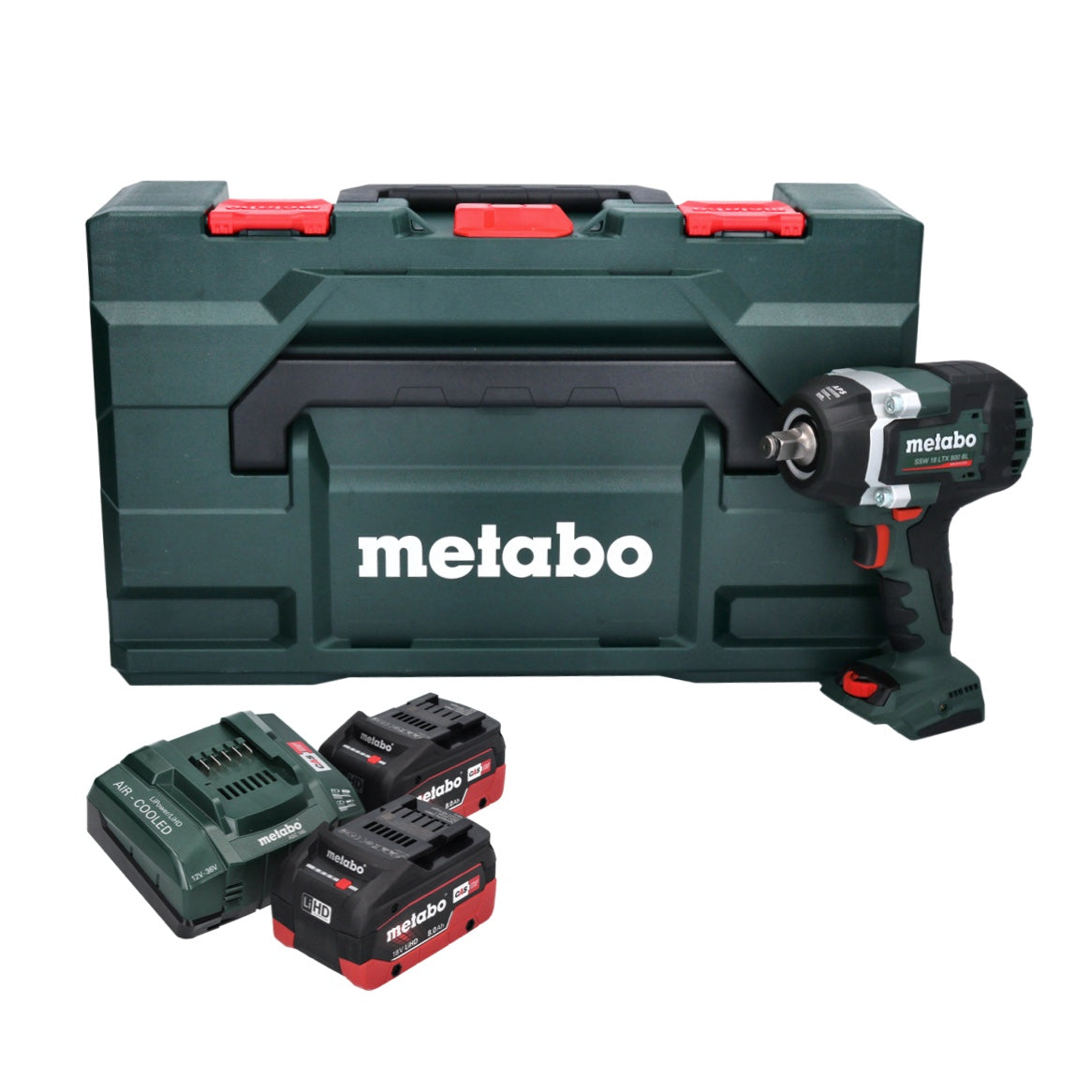 Visseuse à chocs sans fil Metabo SSW 18 LTX 800 BL 18 V 800 Nm 1/2" sans balais + 2x batterie 8,0 Ah + chargeur + métaBOX