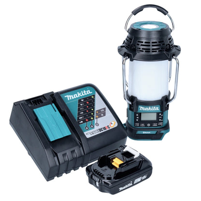 Makita DMR 056 RA1 Radio à batterie 18 V FM DAB+ avec lanterne Lampe de poche 360° IP65 + 1x batterie 2,0 Ah + chargeur