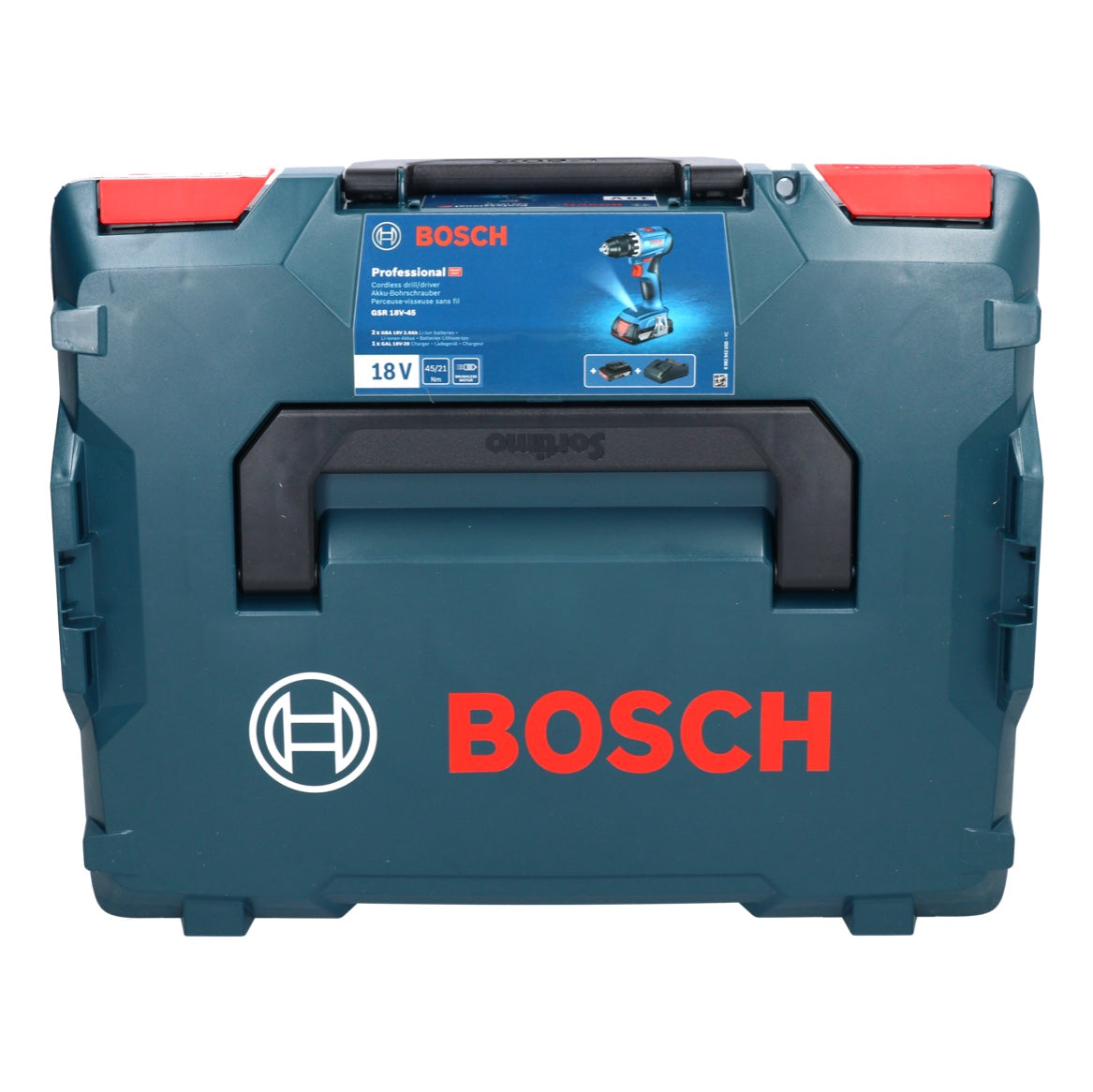 Bosch GSR 18V-45 Akku Bohrschrauber 18 V 45 Nm Brushless + 1x Akku 2,0 Ah + Ladegerät + L-Boxx