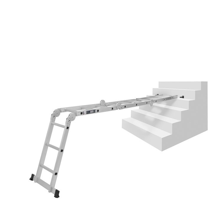 HAUSHALT Leiter BL-403B, 4-teilige Mehrzweckleiter aus Aluminium, 95 - 346 cm, max. 150 kg, Universal verwendbar ( 000051336056 ) - Toolbrothers