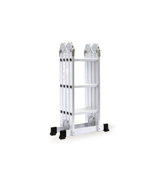 HAUSHALT Leiter BL-403B, 4-teilige Mehrzweckleiter aus Aluminium, 95 - 346 cm, max. 150 kg, Universal verwendbar ( 000051336056 ) - Toolbrothers