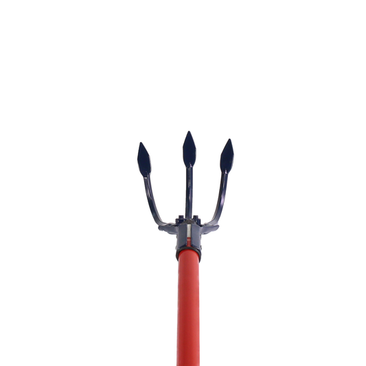 HAUSHALT Grubber SG003 H, Metalllegierter Arbeitsteil mit 3 Spikes, Fiberglasstiel mit gummierten Griff, Rot ( 000051310967 ) - Toolbrothers