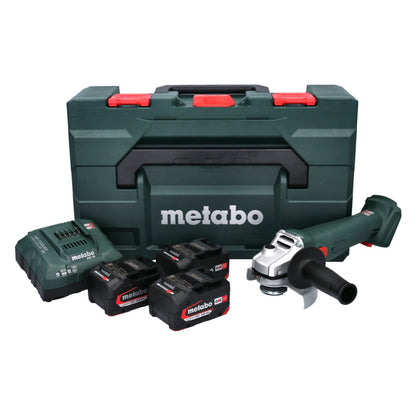 Metabo W 18 L 9-125 Meuleuse d'angle sur batterie Quick 18 V 125 mm (602249960) + 3x batteries 4,0 Ah + chargeur + métaBOX