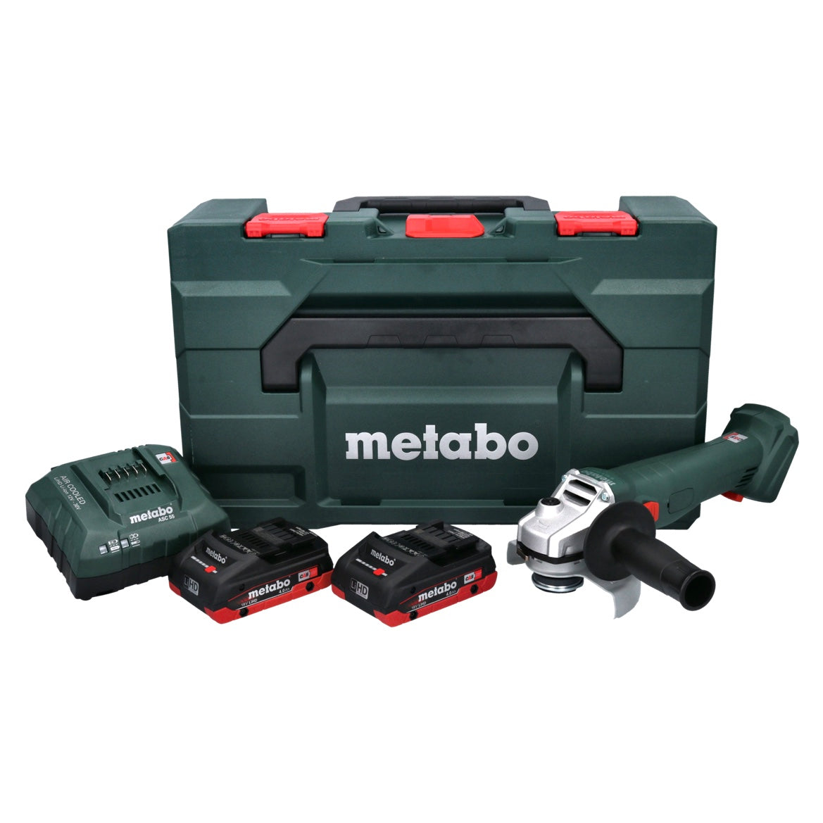 Metabo W 18 L 9-125 Meuleuse d'angle sur batterie Quick 18 V 125 mm + 2x batteries 4,0 Ah + chargeur + métaBOX