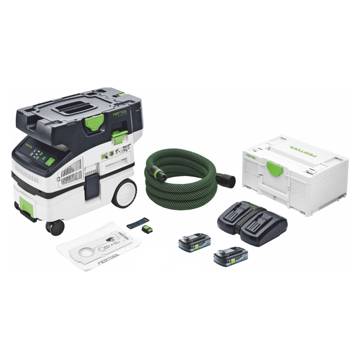 Festool CTLC MINI I-Basic Akku Absaugmobil 36 V ( 2x 18 V ) Staubkl. L + 2x Akku 4,0 Ah + Ladegerät + Systainer - Toolbrothers