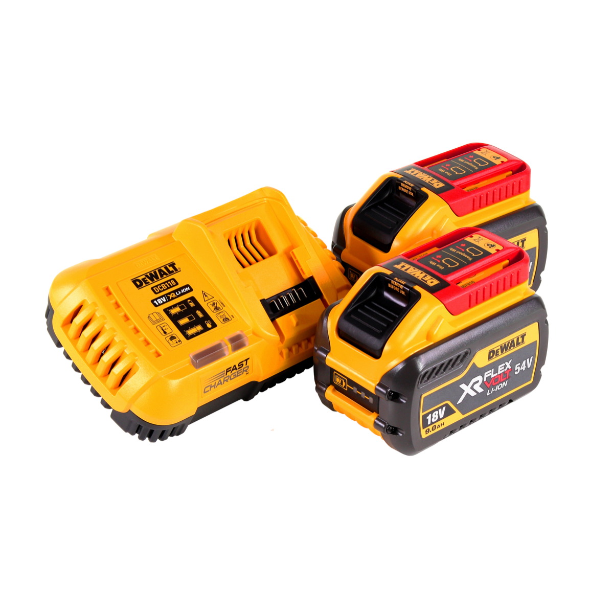 DeWalt DCB 118 X2 FlexVolt 54 V / 18 V kit de démarrage + 2x batterie DCB 547 9,0 Ah