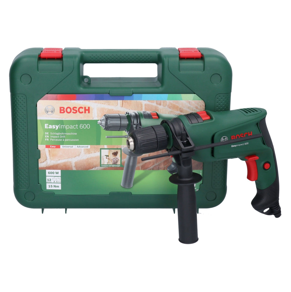 Perceuse à percussion Bosch EasyImpact 600 600 watts 15 Nm + coffret (0603133000)