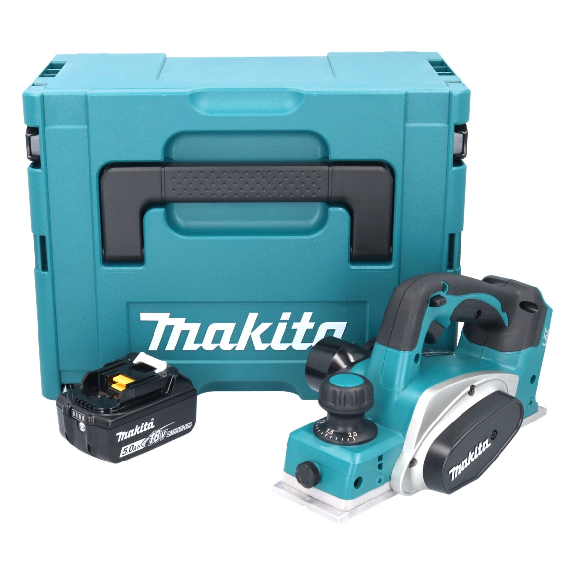 Makita DKP 180 T1J Akku Hobel 18 V 82 mm + 1x Akku 5,0 Ah + Makpac - ohne Ladegerät