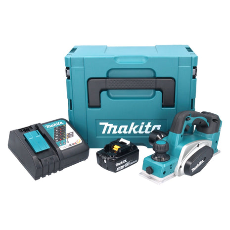 Makita DKP 180 RT1J Akku Hobel 18 V 82 mm + 1x Akku 5,0 Ah + Ladegerät + Makpac