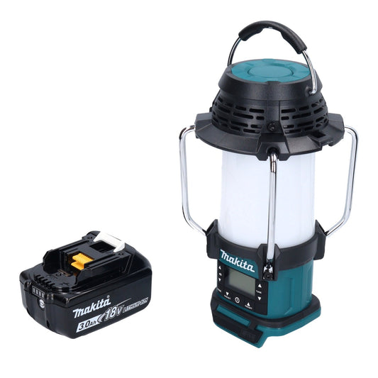 Makita DMR 055 F1 Radio sur batterie 18 V FM avec lanterne Lampe de poche 360° + 1x batterie 3,0 Ah - sans chargeur