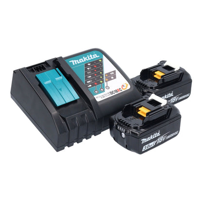 Makita DMR 055 RF radio à batterie 18 V FM avec lanterne lampe de poche 360° + 2x batteries 3,0 Ah + chargeur