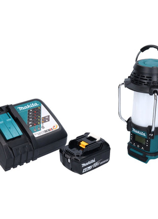 Makita DMR 055 RM1 radio de batería 18 V FM con linterna linterna 360° + 1x batería 4,0 Ah + cargador