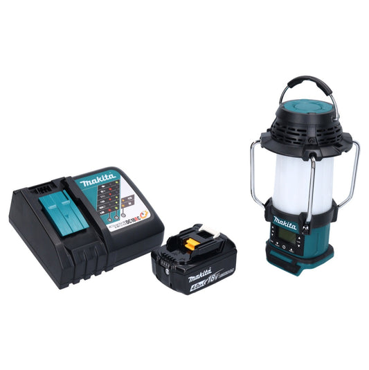 Makita DMR 055 RM1 Radio à batterie 18 V FM avec lanterne Lampe de poche 360° + 1x batterie 4,0 Ah + chargeur