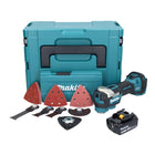 Makita DTM 52 T1JX4 outil multifonction avec batterie 18 V Starlock Max Brushless + 1x batterie 5,0 Ah + jeu d'accessoires + Makpac - sans chargeur