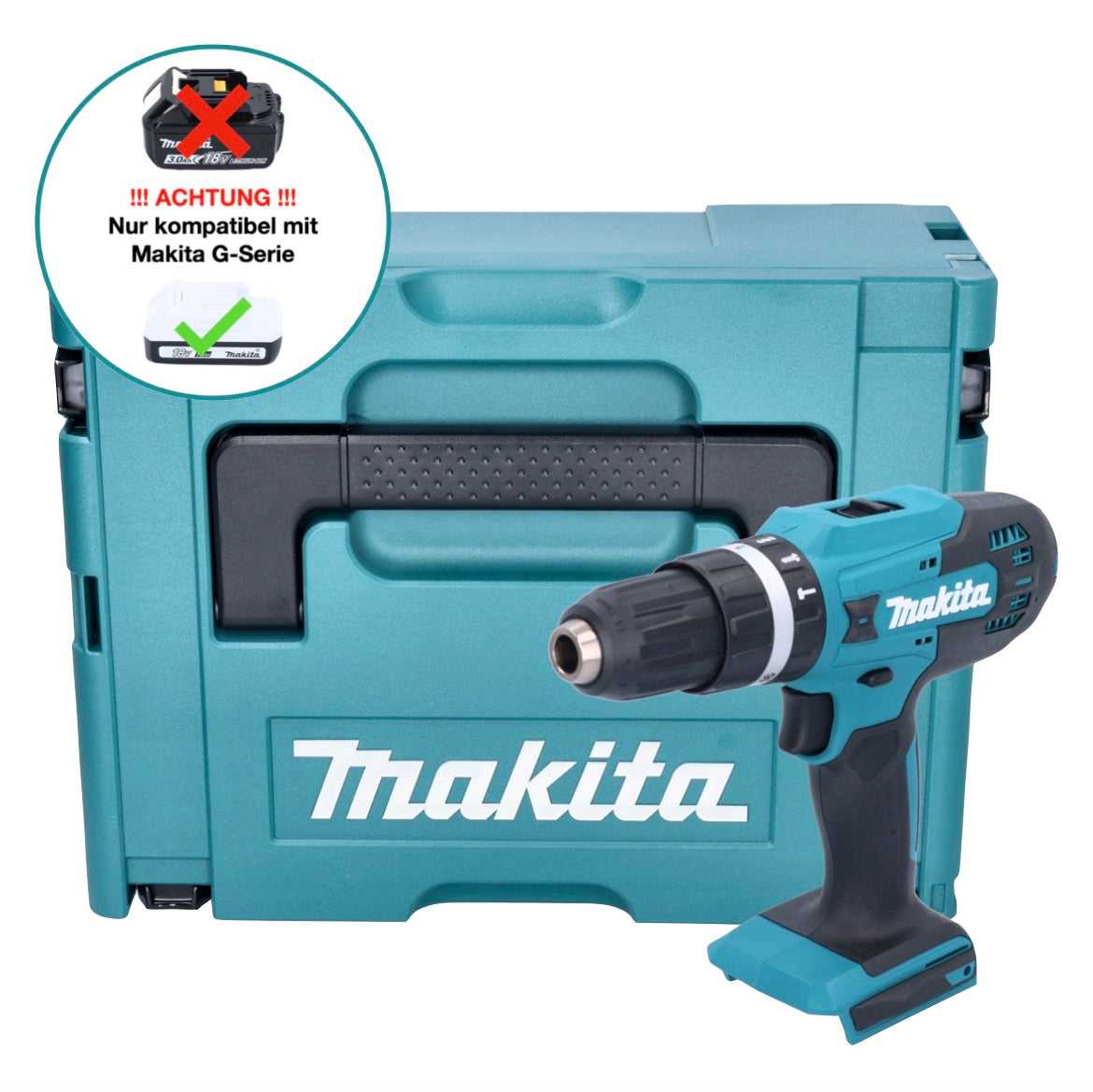 Makita HP 488 DZJ Akku Schlagbohrschrauber 18 V 42 Nm G-Serie + Makpac - ohne Akku, ohne Ladegerät - Toolbrothers