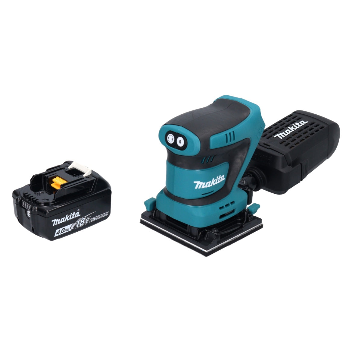 Makita DBO 480 M1 Akku Schwingschleifer 18 V 112 x 102 mm + 1x Akku 4,0 Ah - ohne Ladegerät