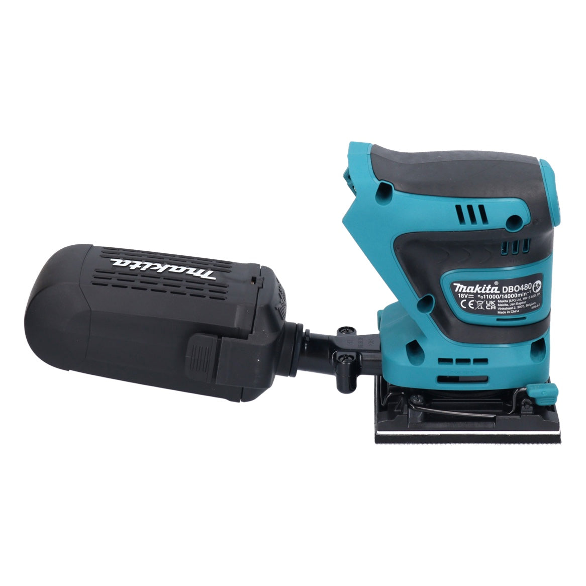 Makita DBO 480 RG1 Akku Schwingschleifer 18 V 112 x 102 mm + 1x Akku 6,0 Ah + Ladegerät