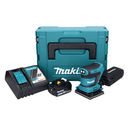 Makita DBO 480 RG1J Akku Schwingschleifer 18 V 112 x 102 mm + 1x Akku 6,0 Ah + Ladegerät + Makpac