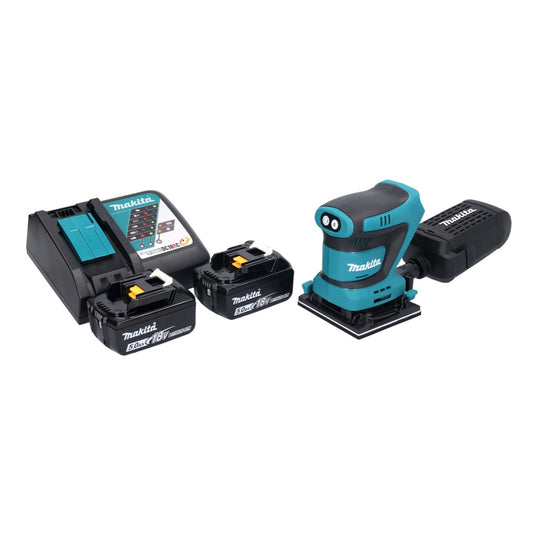 Ponceuse orbitale sur batterie Makita DBO 481 RT 18 V 112 x 102 mm + 2x batteries 5,0 Ah + chargeur