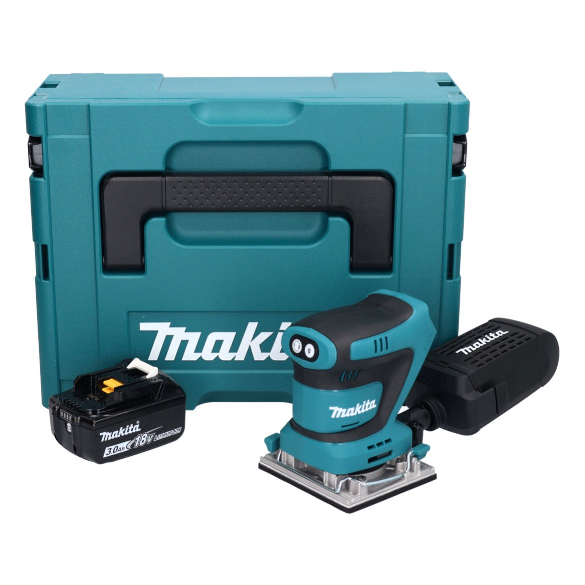 Makita DBO 482 F1J Akku Schwingschleifer 18 V 112 x 102 mm + 1x Akku 3,0 Ah + Makpac - ohne Ladegerät