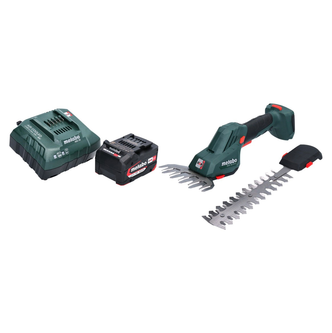 Cisaille à gazon et à arbustes sur batterie Metabo SGS 18 LTX Q 18 V + 1x batterie 4,0 Ah + chargeur