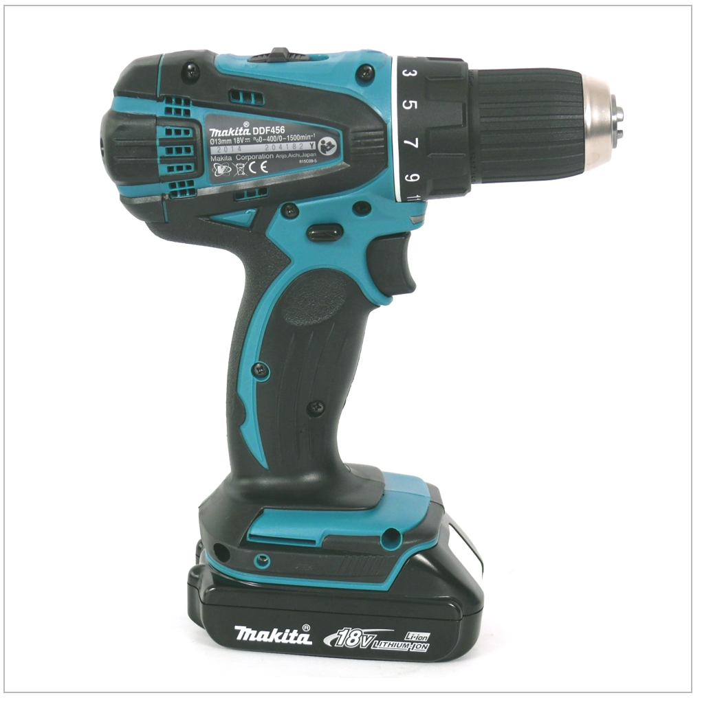 Makita DDF 456 Akku-Bohrschrauber 18 V im MAKPAC mit 2 Akkus 1,5 Ah und Ladegerät - Toolbrothers