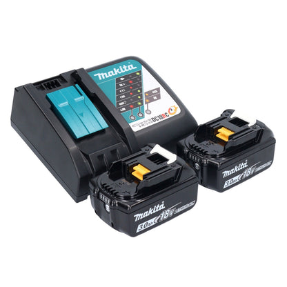 Makita DHP 453 RFX1 perceuse à percussion sans fil 18 V 42 Nm + 2 batteries 3,0 Ah + chargeur + jeu d'accessoires 74 pièces + mallette