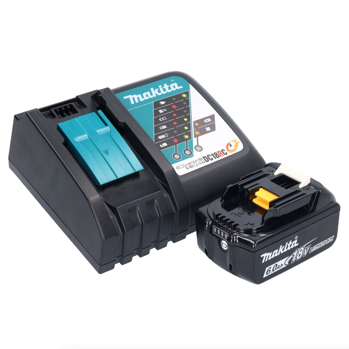 Makita DHP 487 RG1X1 perceuse à percussion sans fil 18 V 40 Nm sans balais + 1 batterie 6,0 Ah + chargeur + jeu d'accessoires 74 pièces + mallette