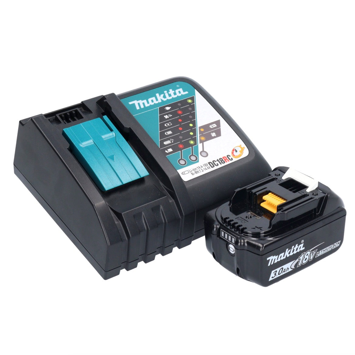 Makita DDF 487 RF1X1 perceuse-visseuse sans fil 18 V 40 Nm sans balais + 1 batterie 3,0 Ah + chargeur + jeu d'accessoires 74 pièces + mallette