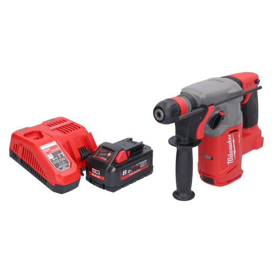 Marteau combiné à batterie Milwaukee M18 CHX-801 18 V 2,5 J SDS plus brushless + 1x batterie 8,0 Ah + chargeur