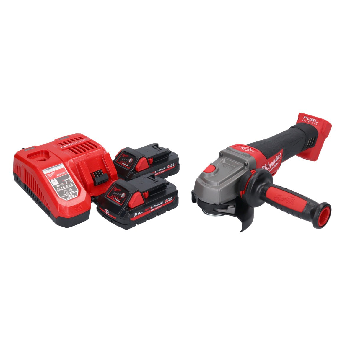 Meuleuse d'angle sur batterie Milwaukee M18 CAG115XPDB-302 18 V 115 mm sans balais + 2x batteries 3,0 Ah + chargeur