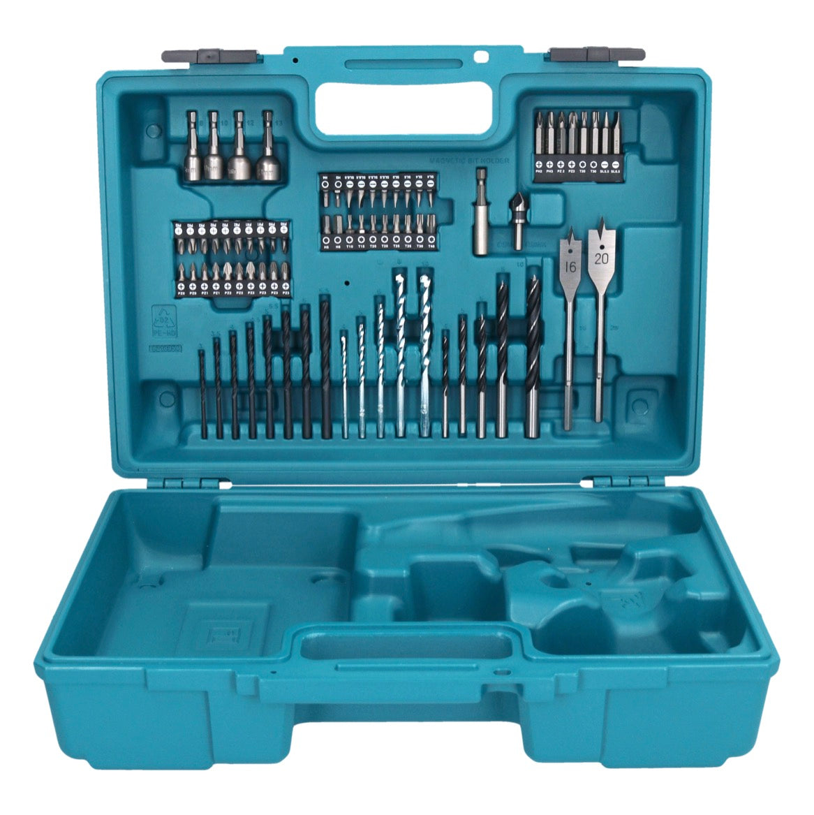 Makita DHP 482 SY1X1 perceuse à percussion sans fil 18 V 62 Nm + 1x batterie 1,5 Ah + chargeur + jeu d'accessoires 74 pièces + mallette