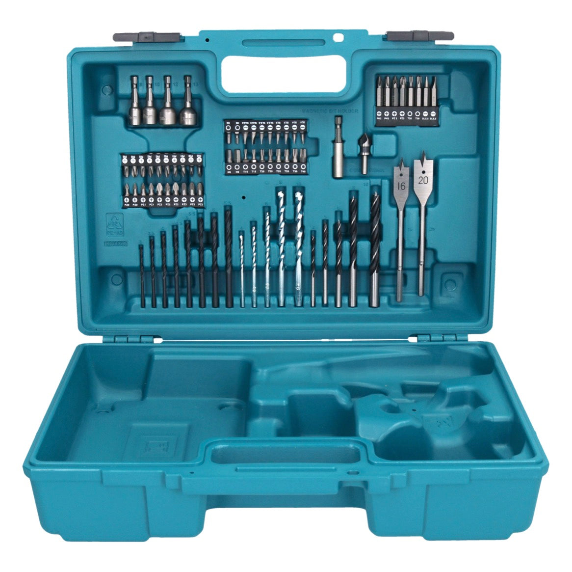 Makita DHP 482 SYX1 perceuse à percussion sans fil 18 V 62 Nm + 2 batteries 1,5 Ah + chargeur + jeu d'accessoires 74 pièces + mallette