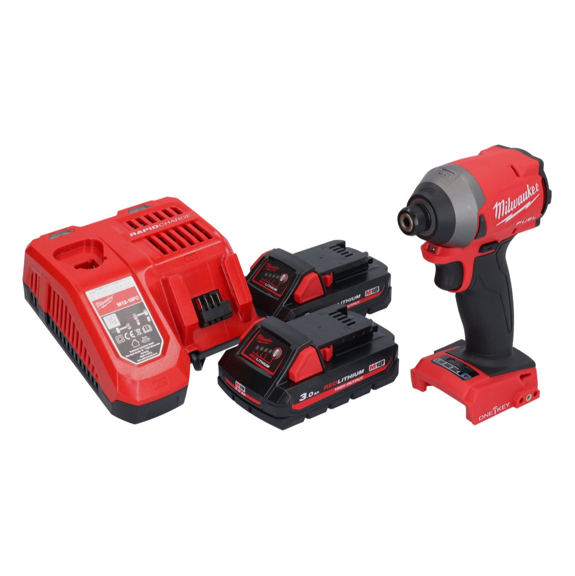 Milwaukee M18 ONEID2-302 Akku Schlagschrauber 18 V 226 Nm 1/4" Brushless + 2x Akku 3,0 Ah + Ladegerät - Toolbrothers