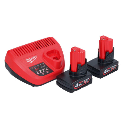 Milwaukee M12 NRG-402 Akku Starter Set 2x 12 V 4,0 Ah / 4000 mAh Li-Ion Akku ( 4933459211 ) + C12 C Ladegerät - Toolbrothers