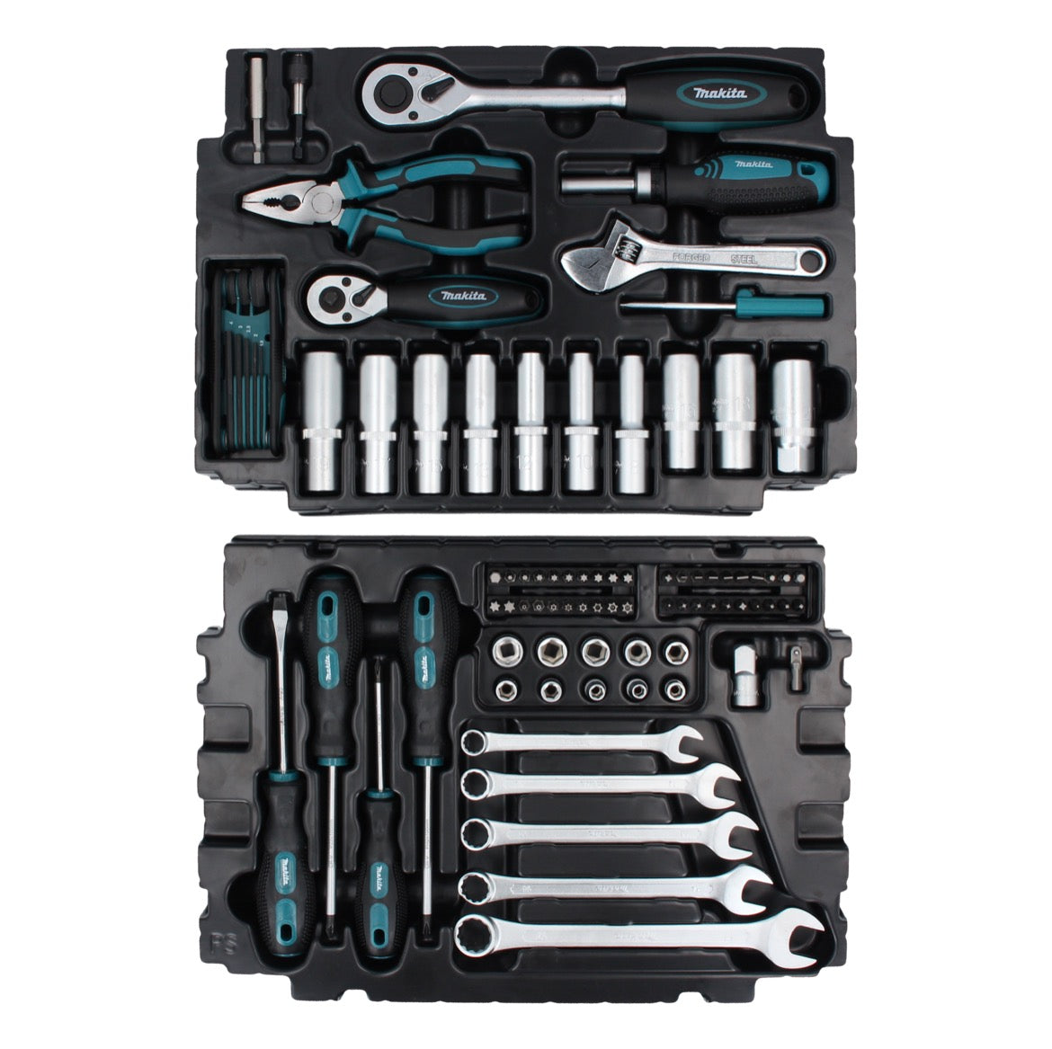 Makita Handwerkzeug Set 87 tlg. ( E-11542 ) Schraubendreher / Ratsche / Zange / Schraubenschlüssel / Bits + Makpac - Toolbrothers