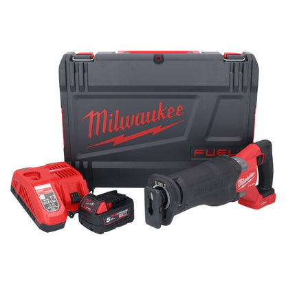 Batterie Milwaukee M18 ONEFSZ-501X Scie sabre Recipro 18 V brushless + 1x batterie 5,0 Ah + chargeur + boîtier HD