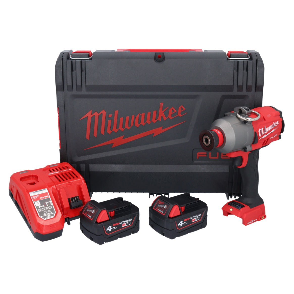 Clé à chocs sans fil Milwaukee M18 ONEFHIWH716-402X 18 V 1017 Nm 7/16" brushless + 2x batterie 4,0 Ah + chargeur + boîtier HD