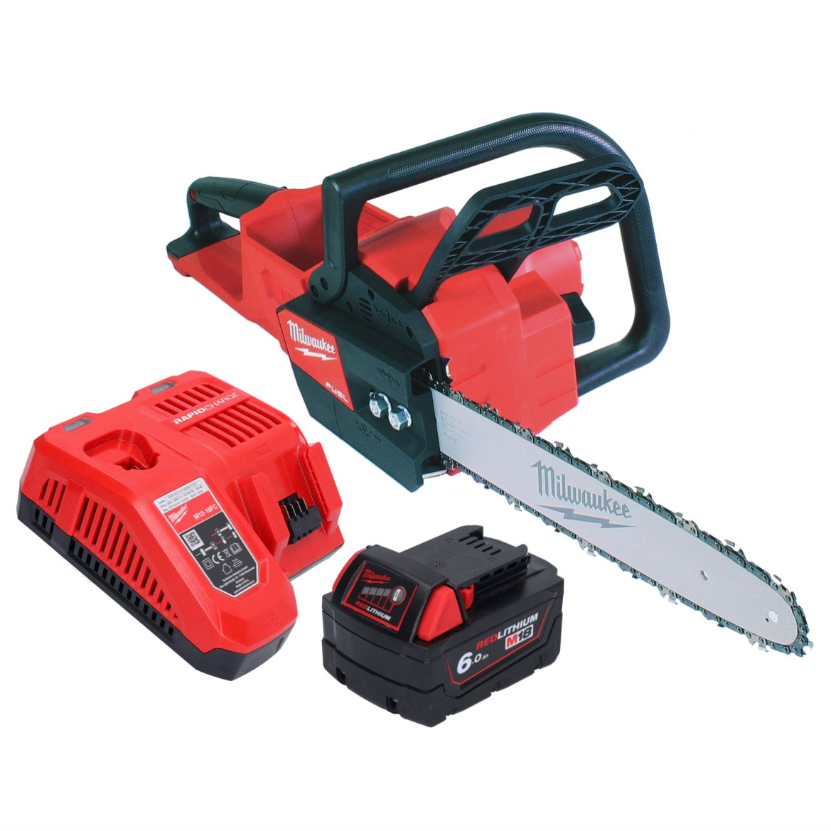 Milwaukee M18 FCHS35-601 Akku Kettensäge 18 V 35 cm 12,4 m/s + 1x Akku 6,0 Ah + Ladegerät